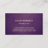 Officier van Justitie: Law Gold Scale Paarse Gold  Visitekaartje (Achterkant)