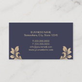 Officier van Justitie Luxury Blue & Gold Damask La Visitekaartje (Achterkant)