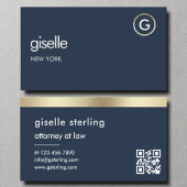 Officier van Justitie Marine Blue QR Code Gold Mon Visitekaartje