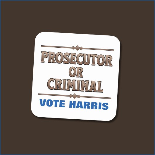 Officier van Justitie of Criminal Vote Harris Vierkante Sticker