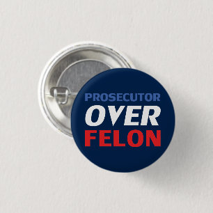 Officier van justitie over Felon rood wit blauw mo Ronde Button 3,2 Cm