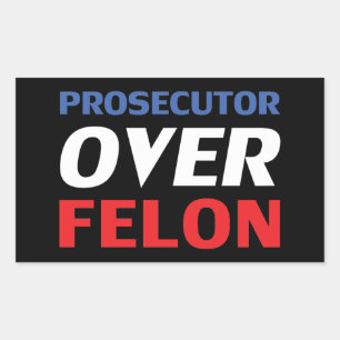 Officier van justitie over Felon rood wit blauw ty Rechthoekige Sticker