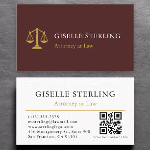 Officier van Justitie QR Code Bourgogne Gold Profe Visitekaartje
