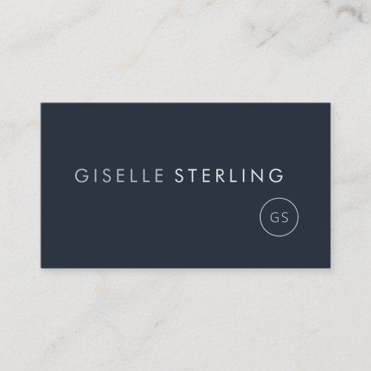 Officier van Justitie QR Code Navy Blue Luxury Visitekaartje (Voorkant)