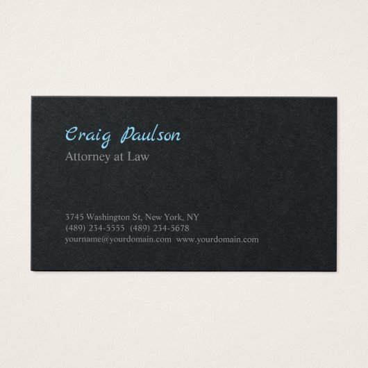 Officier van Justitie Unieke Speciale Zwarte Profi Visitekaartje (Voorkant)