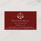 Officier van Justitie van de Wet Burgundy Gold Sca Visitekaartje (Voorkant)