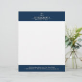 Officier van Justitie van de Wet Royal Blue Gold S Custom Briefhoofd (Staand voorkant)