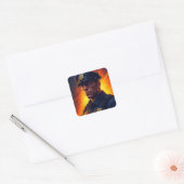 officier vierkante sticker (Envelop)