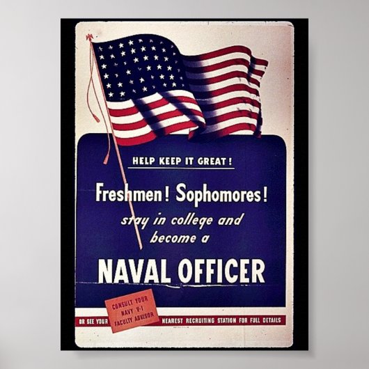 officier zeemacht poster (Voorkant)