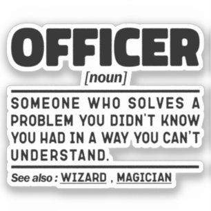 Officier zelfstandig naamwoord definitie wetshandh sticker
