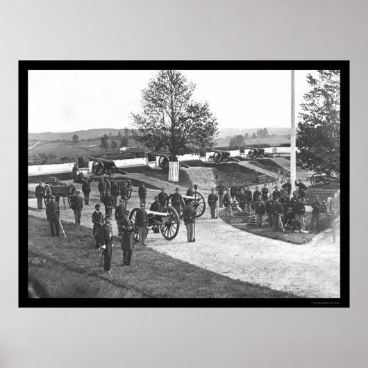 Officieren en Mannen in Fort Stevens, DC 1865 Poster (Voorkant)