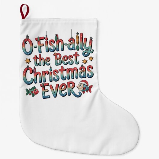 Offishally Beste Kerstmis Ooit Vissen Kerstmis  Grote Kerstsok (Voorkant)