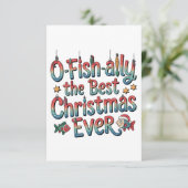 Offishally Beste Kerstmis Ooit Vissen Kerstmis Kaart (Staand voorkant)
