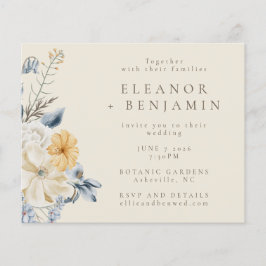 Offite voor Rustige Blue Yellow Floral Wedding