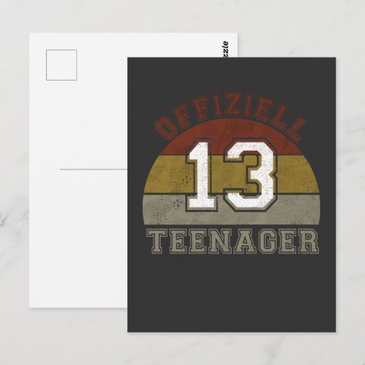Offiziell Teenager 13 Jahre alt Briefkaart (Voorkant / Achterkant)