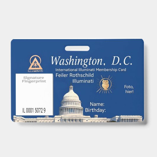  Offizielle Illuminati-Mitgliedskarte Badge (Voorkant)