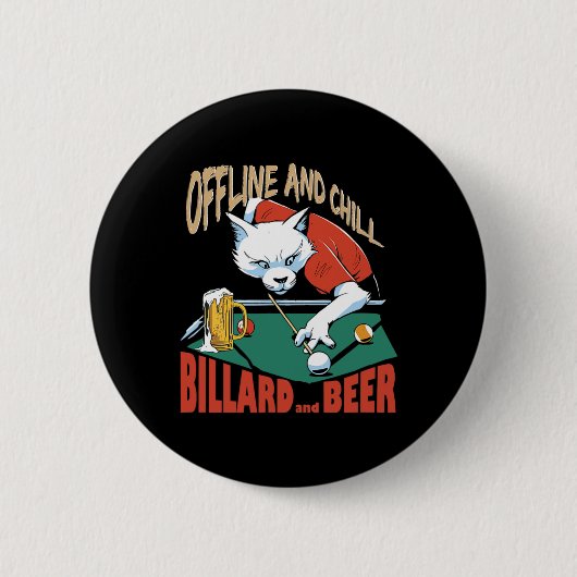Offline chillen en bier ronde button 5,7 cm (Voorkant)
