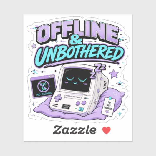 Offline En Ongestoord Retro Sticker (Vel)