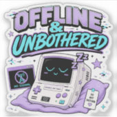 Offline En Ongestoord Retro Sticker (Voorkant)