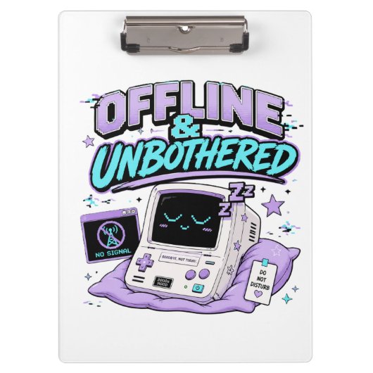 Offline En Ongestoord Retro Sticker Klembord (Voorkant)