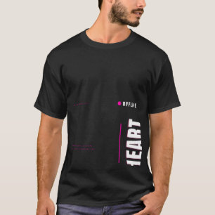 Offline Hart Tech Typografie Ontwerp T-shirt