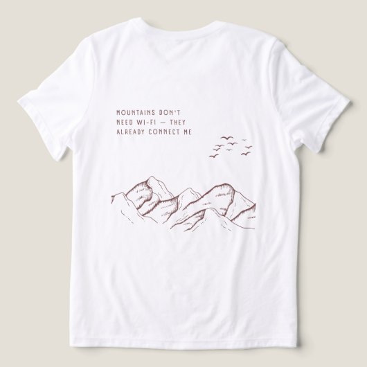 Offline in the Mountains – Digital Detox Tri-Blend Shirt (Design achterkant)