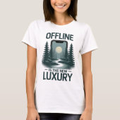 Offline is luxe | minimalistische herlading t-shirt (Voorkant)