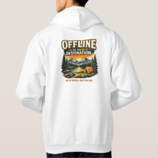 Offline is Mijn Favoriete Bestemming Camping Hoodi Hoodie
