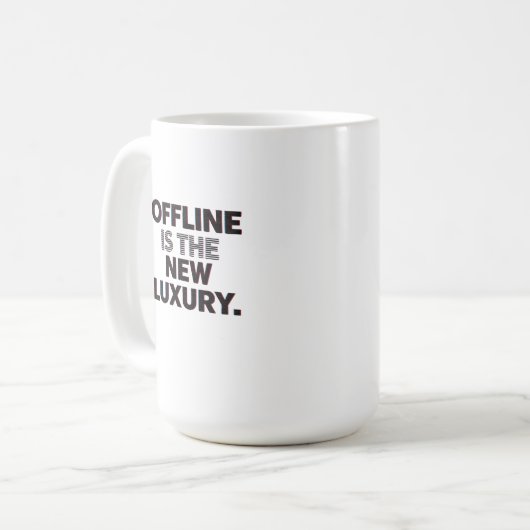 Offline Is The New Luxury: Digital Detox Quote Koffiemok (Voorkant links)