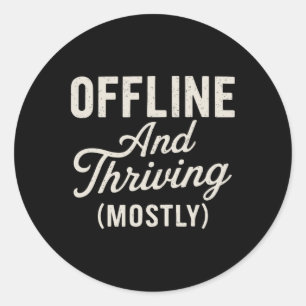 Offline Leven Grappig Geestelijke Gezondheid Ronde Sticker