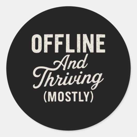Offline Leven Grappig Geestelijke Gezondheid Ronde Sticker (Voorkant)