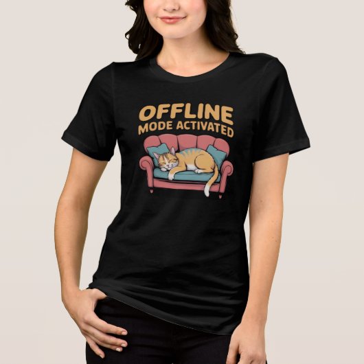 OFFLINE MODE ACTIVATED Tri-Blend SHIRT (Voorkant)