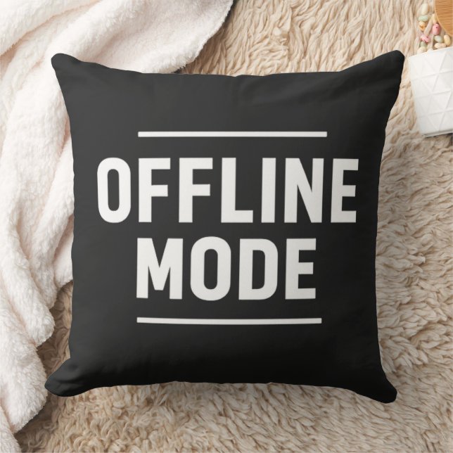 OFFLINE MODE Minimal T-Shirt-ontwerp met typografi Kussen (Deken)