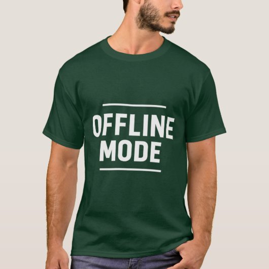 Offline Modus minimale typografie ontwerp T-shirt (Voorkant)