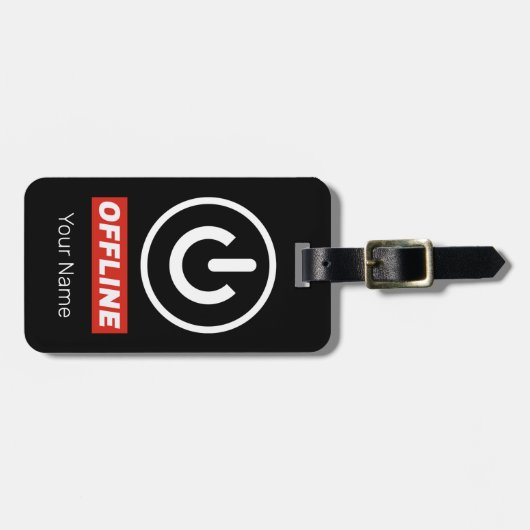 Offline power Button om te ontspannen chill of uit Bagagelabel (Voorkant horizontaal)