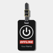Offline power Button om te ontspannen chill of uit Bagagelabel (Voorkant verticaal)