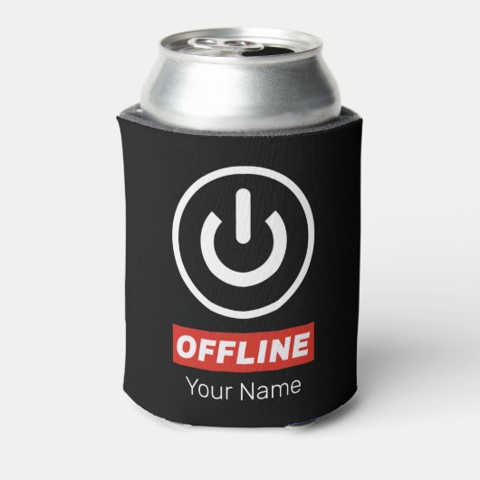 Offline power Button om te ontspannen chill of uit Blikjeskoeler (Blikje Achterkant)