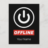 Offline power Button om te ontspannen chill of uit Feestdagenkaart (Voorkant)