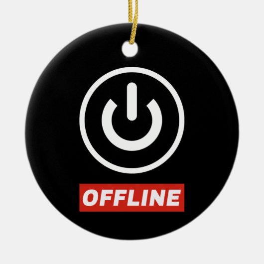 Offline power Button om te ontspannen chill of uit Keramisch Ornament (Voorkant)