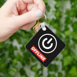 Offline power Button om te ontspannen chill of uit Sleutelhanger