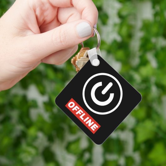 Offline power Button om te ontspannen chill of uit Sleutelhanger (Hand)