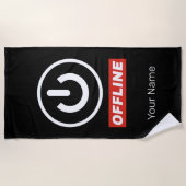 Offline power Button om te ontspannen chill of uit Strandlaken (Voorkant)