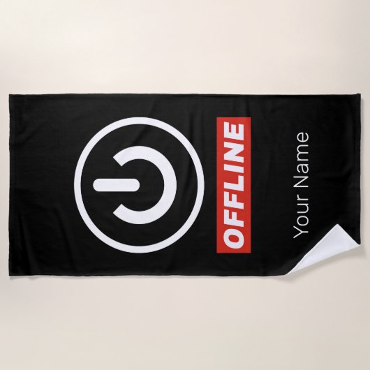 Offline power Button om te ontspannen chill of uit Strandlaken (Voorkant)