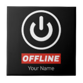 Offline power Button om te ontspannen chill of uit Tegeltje (Voorkant)