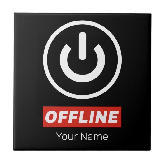 Offline power Button om te ontspannen chill of uit Tegeltje (Voorkant)