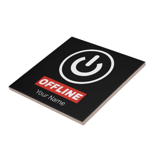 Offline power Button om te ontspannen chill of uit Tegeltje (Zijkant)