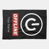 Offline power Button om te ontspannen chill of uit Theedoek (Horizontaal)