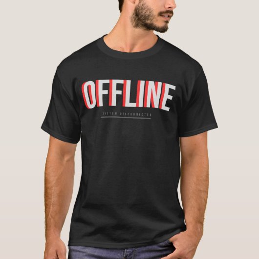 Offline Tech Typografie Ontwerp T-shirt (Voorkant)