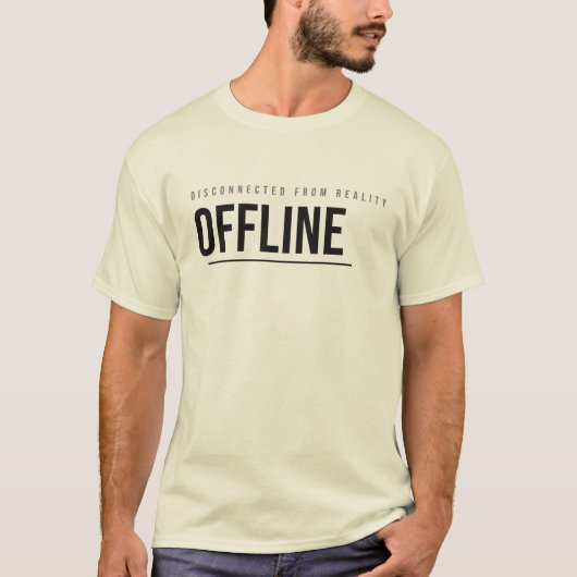 Offline Tech Typografie Ontwerp T-shirt (Voorkant)