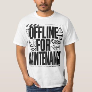 OFFLINE VOOR ONDERHOUD Brutalistische Typografie T-shirt